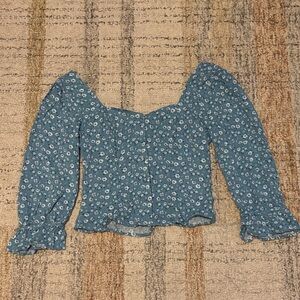 Francesca's Collections Blue Floral Blouse